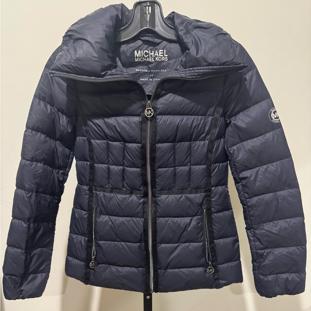 MICHAEL Michael Kors Packable Puffer Down Fill Navy Jacket Size XS
